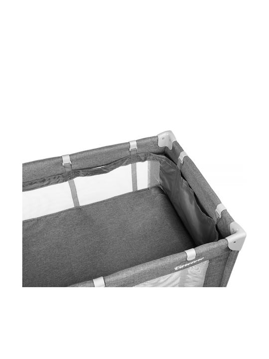 Caretero Basic Plus Παρκοκρέβατο με Στρώμα Graphite 125x66cm