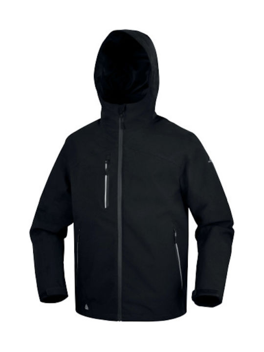 Delta Plus Μπουφάν Εργασίας Ανακλαστικό Softshell με Επένδυση Fleece και με Κουκούλα Μαύρο