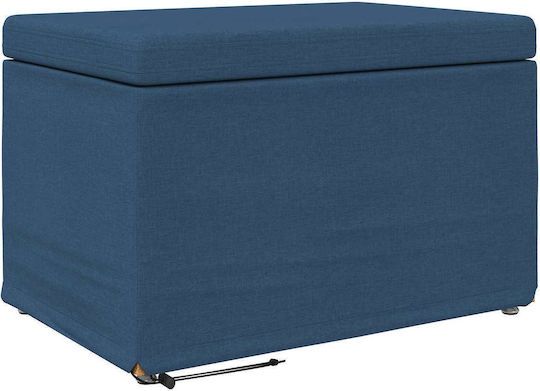 Hocker Für das Wohnzimmer Gepolstert mit Stoff Blue 61x41x40cm