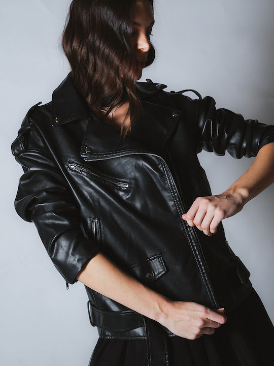 Γυναικείο Biker Jacket Μαύρο