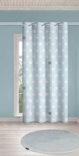 Saint Clair Kids Grommet Top Curtain Pirineo Blue 1752030216003 GL5141 160x250cm