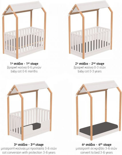 Casababy Πολυμορφική Κούνια Montessori La Maison Λευκή