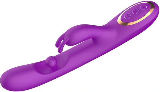 SMD Aurora Rabbit Swinging Silicone Vibrator Вибратор Заек 24см Лилав
