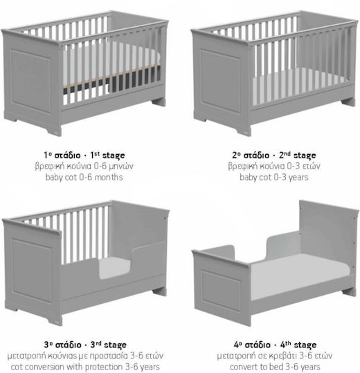 Casababy Polymorphic Baby Crib York Grey