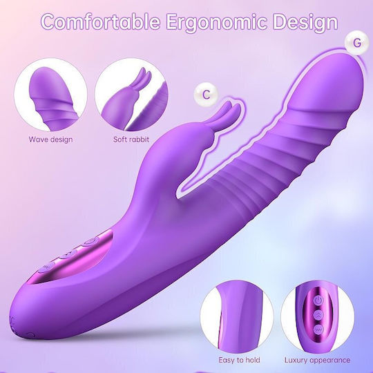 SMD Liberator Premium Multifunction Rabbit 360° Vibrator Vibrator Iepurele 24.5cm Violet