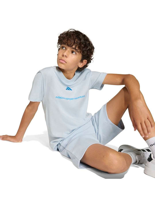 Kinder-T-Shirt Hellblau Sportswear Slogan