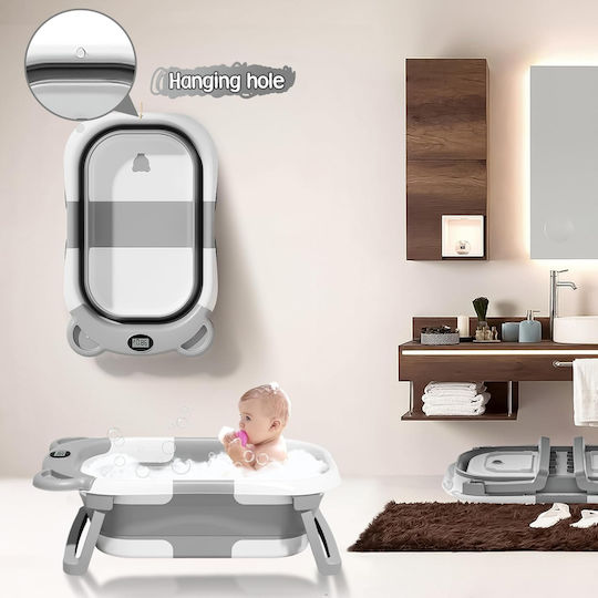 Little Mom Faltbare Babybadewanne mit Thermometer Gray