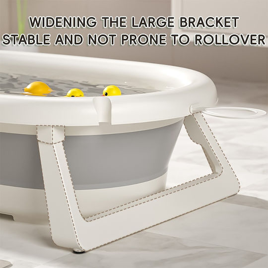 Little Mom Foldable Baby Bath with Thermometer Gray