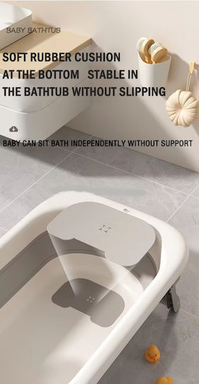 Little Mom Foldable Baby Bath with Thermometer Gray