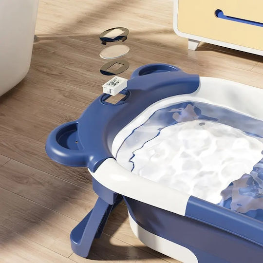 Little Mom Faltbare Babybadewanne mit Thermometer Rosa