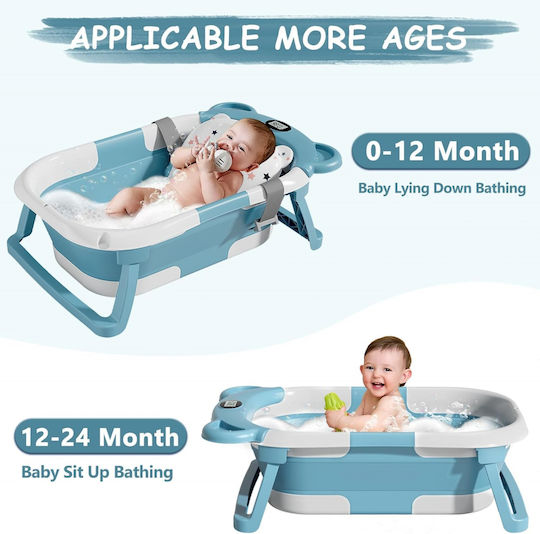 Little Mom Faltbare Babybadewanne mit Thermometer Grün
