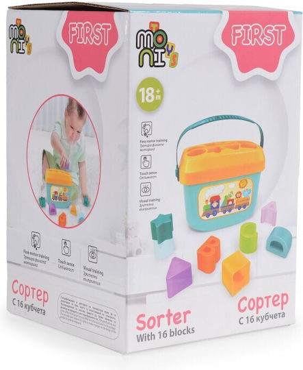 Moni Игра за сортиране на форми Baby's First Blocks за 18+ месеца