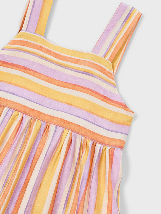 Girls Dress Sleeveless Striped Multicolour