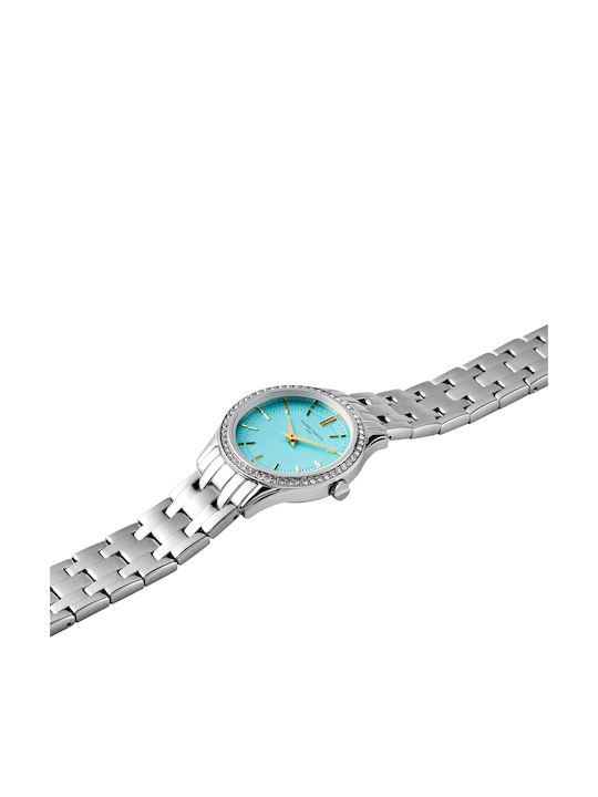 Pierre Cardin Γυναικείο Ρολόι 30mm Μπαταρίας με Ασημί Μεταλλικό Μπρασελέ