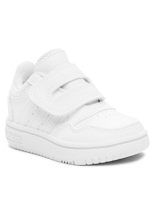 Hoops 3.0 CF Kids Sports Shoes with Hoop & Loop Closure Cloud White