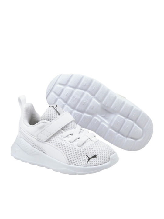 Anzarun Lite AC Kids Sports Shoes Running with Hoop & Loop Closure White