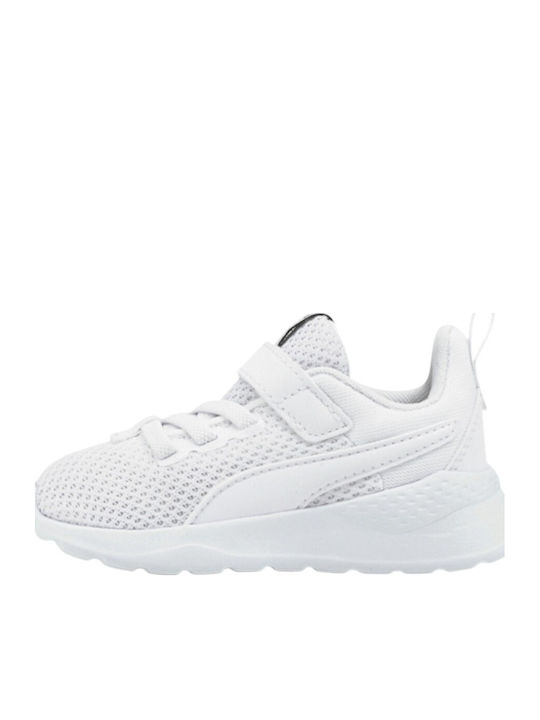 Anzarun Lite AC Kids Sports Shoes Running with Hoop & Loop Closure White