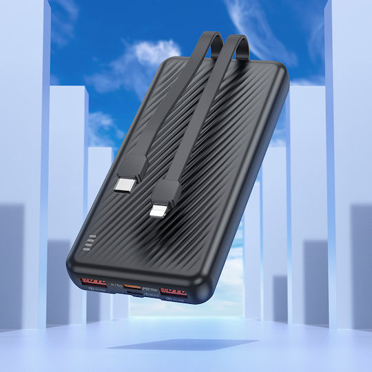Borofone BJ57 Baterie Externă 10000mAh 22.5W Cu 2 Porturi De Ieșire USB-A Și Port De Ieșire USB-C Încărcare Rapidă Neagră