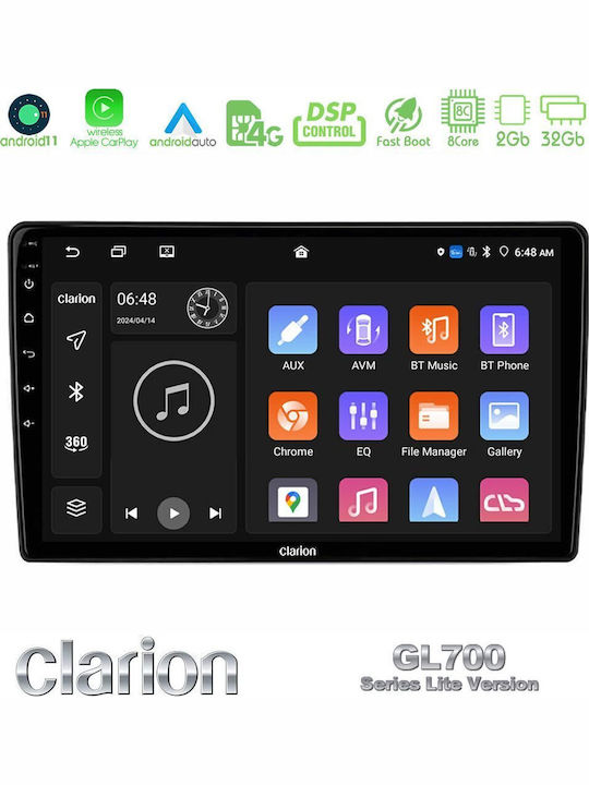 Clarion Auto-Audiosystem für Hyundai Akzent 2006-2011 (Bluetooth/USB/WiFi/GPS/Apple-Carplay/Android-Auto) mit Touchscreen 9"