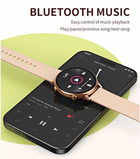 Microwear CY700 Smartwatch με Παλμογράφο (Χρυσό)