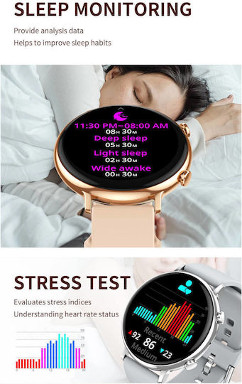 Microwear CY700 Smartwatch με Παλμογράφο (Χρυσό)