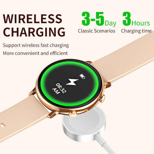 Microwear CY700 Smartwatch με Παλμογράφο (Χρυσό)