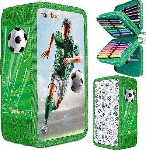 Pencil Case Full with 3 Compartments Green