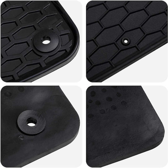 vidaXL Set Front and Back Car Mats 4 Pieces for Seat Tarraco Skoda Kodiaq Volkswagen Tiguan Allspace 2017-2023 Black