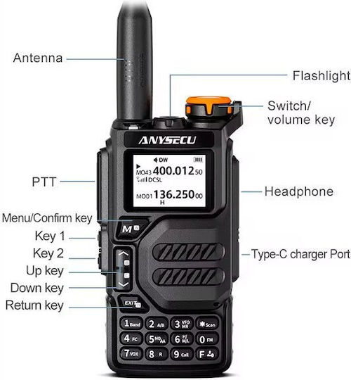 Quansheng Uv-5k Ασύρματος Πομποδέκτης UHF/VHF 5W