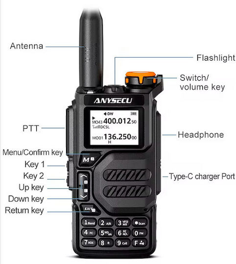 Quansheng Uv-5k Ασύρματος Πομποδέκτης UHF/VHF 5W