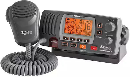 Cobra MR F77B GPS Funkgerät VHF Marine mit Monochromdisplay