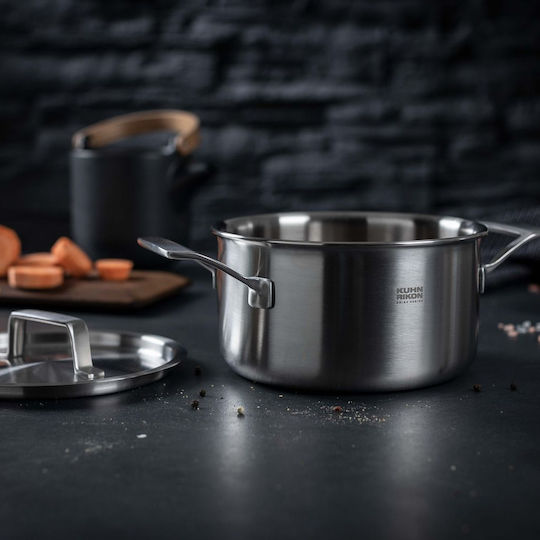 Kuhn Rikon Culinary Fiveply Set De Vase De Gătit Din Oțel Inoxidabil Cu Acoperire Interioară Antiaderent 3 Buc