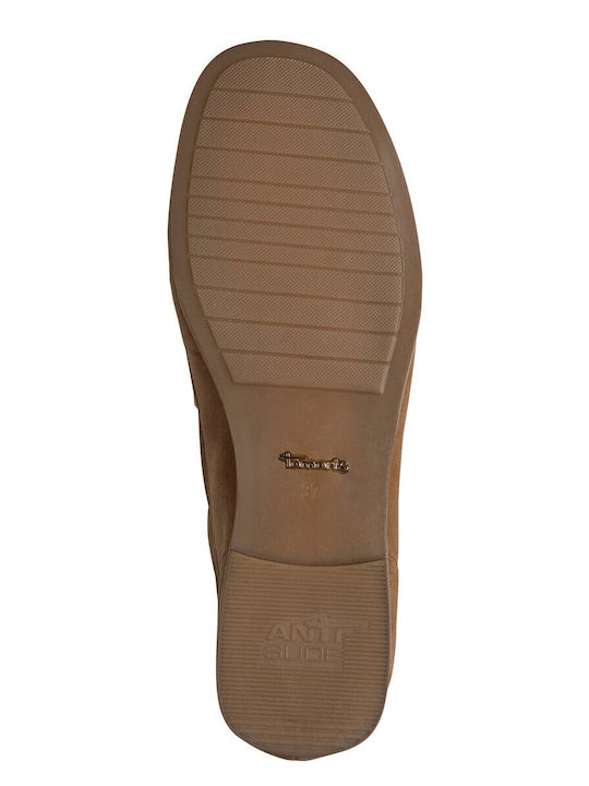 Leather Women's Loafers in Brown Color