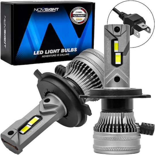 NovSight Lamps Car H4 LED 6500K Cold White 12-24V / 9-32V 100W 2pcs