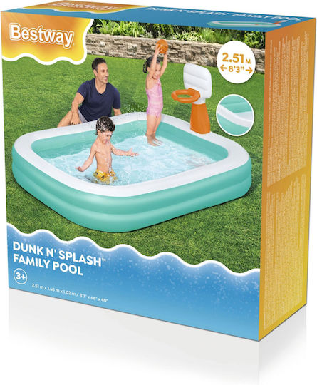Bestway Piscină Pentru Copii Gonflabilă 636lt 251x168x102cm Turcoaz