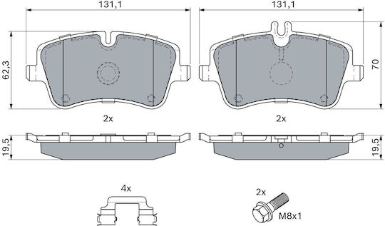 Bosch Σετ Τακάκια Εμπρός για Mercedes-Benz C Class / CL Class / CLK Class / SLK