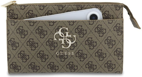 Guess Pu 4g Metal Logo Phone Bag Brown