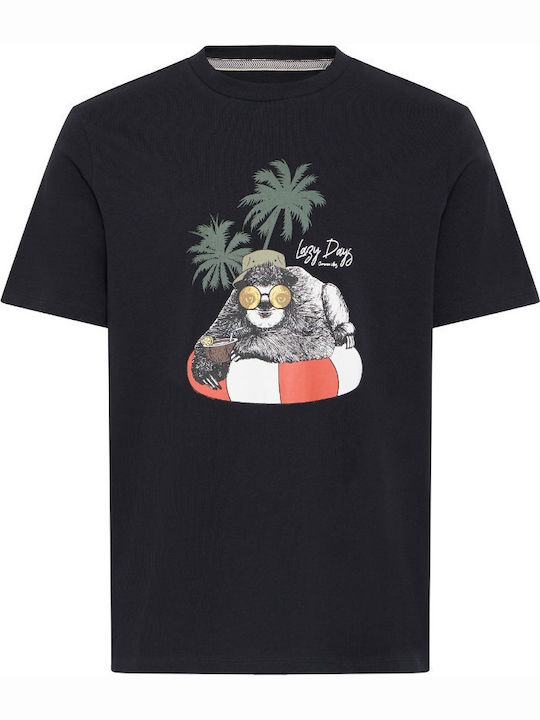Blend Men's T-shirt Print Regular Fit Bhjerron Tee 20718280-204955 Black Sloth Black