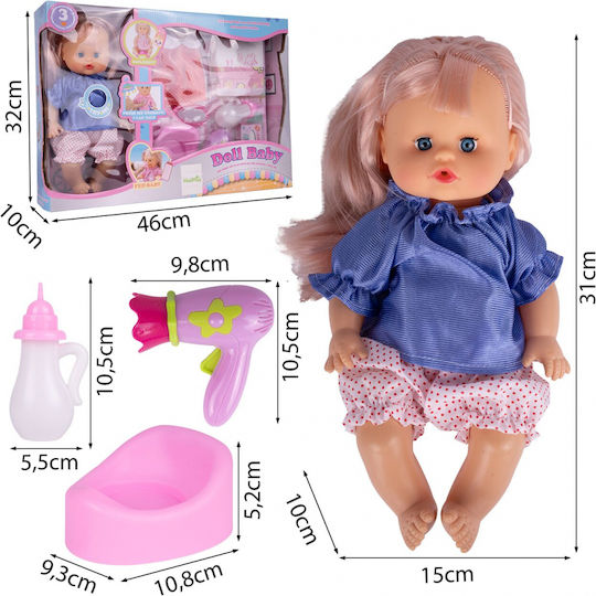 MalPlay Set papușă bebe 46 cm.