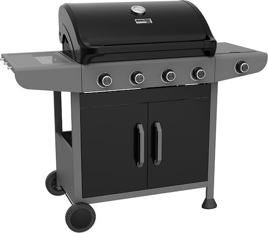 Bormann BBQ6041 Gasgrill Gusseisen Rost 70.5cmx42cmcm mit 4 cm und Seitenbrenner
