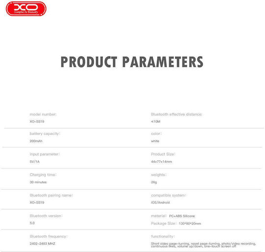 XO Selfie Controller Ss19 Bluetooth