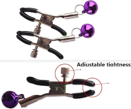 Smd Erster Kontakt Adjustable Nipple Clamps Bell Bdsm Ρυθμιζόμενοι Σφιγκτήρες Θηλών Purple