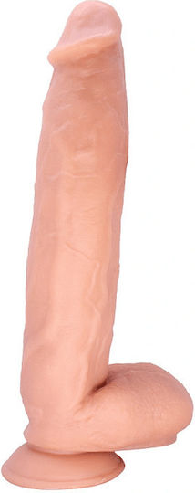 Smd Great White King Sized Dildo Realistic Penis Replica With Scrotum Suction Cup Premium Tpe 31.5cm Flesh