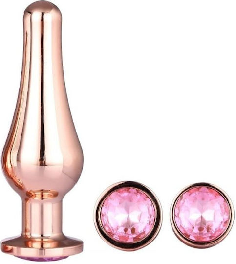 Smd Analyzer Triple Deeper Edition Rocket Butt Plug Set Πρωκτική Σφήνα Σετ 3 S M L Rose Gold Pink Diamond