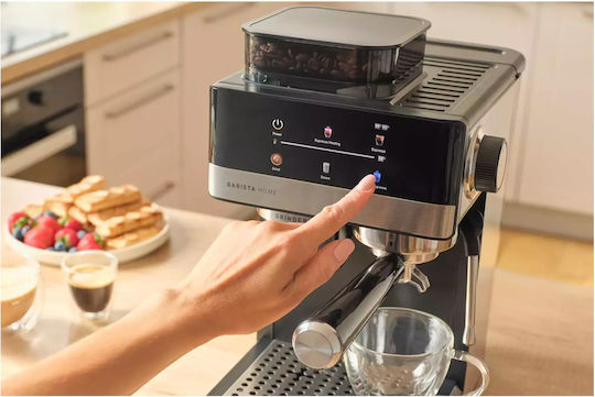 Sencor Automatische Espressomaschine Eingebaut 1350W Druck 20bar mit Mahlwerk Gray SES 5000SS