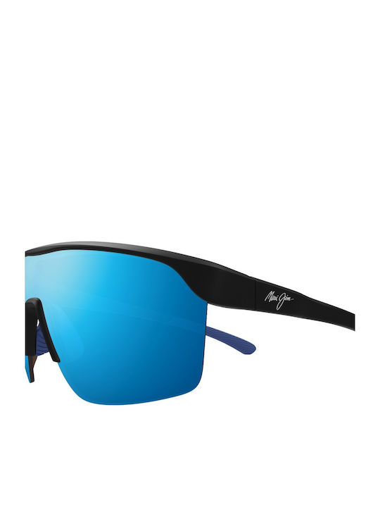 Maui Jim Unisex Γυαλιά Ηλίου με Μαύρο Κοκκάλινο Σκελετό και Μπλε Καθρέφτη Φακό palunaB595-02A