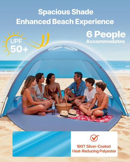 Vevor Strandszene Für 6 Personen Blau