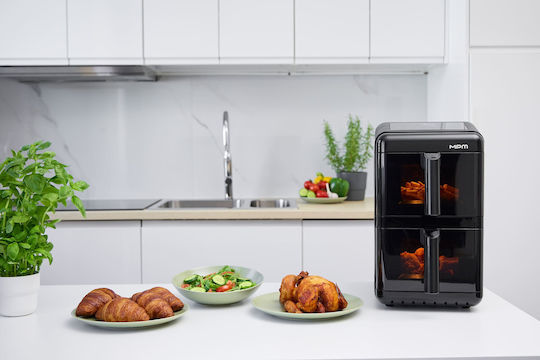 MPM Air Fryer με Διπλό Αποσπώμενο Κάδο 12lt Μαύρο MFR-13