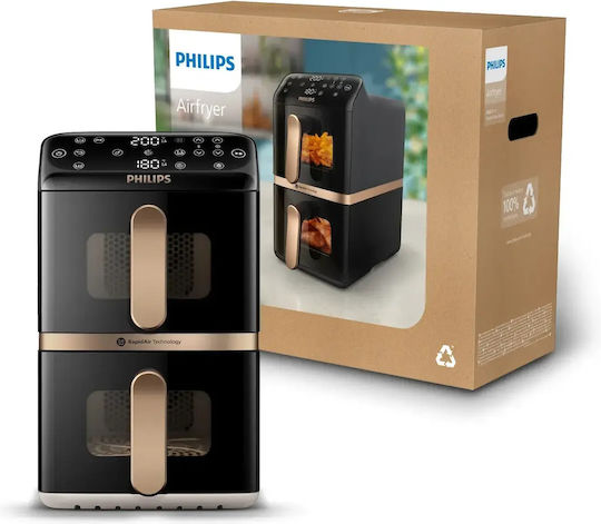 Philips Ovi Dual Basket Air Fryer with Wi-Fi and Double Removable Container 10l Black