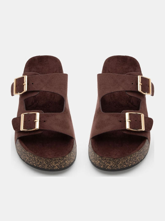 Women's Flat Sandals Flatforms in Brown Color
